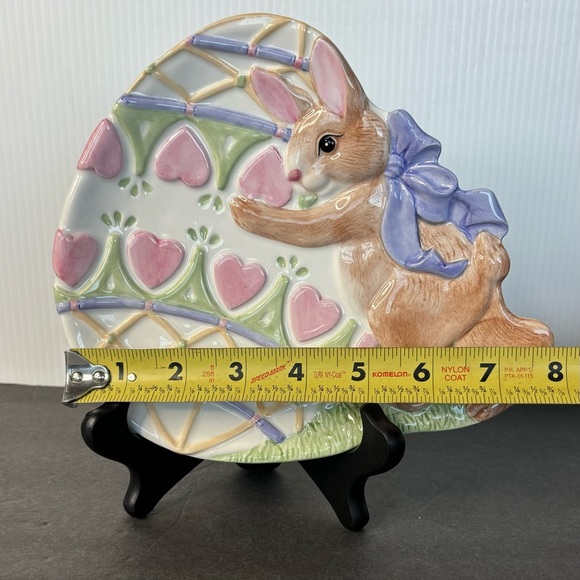 Vintage Fitz and Floyd Bunny Canape Plate Easter Set Of 2 - Picture 5 of 6